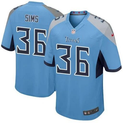 Men Tennessee Titans #36 LeShaun Sims Nike Light Blue Game NFL Jersey